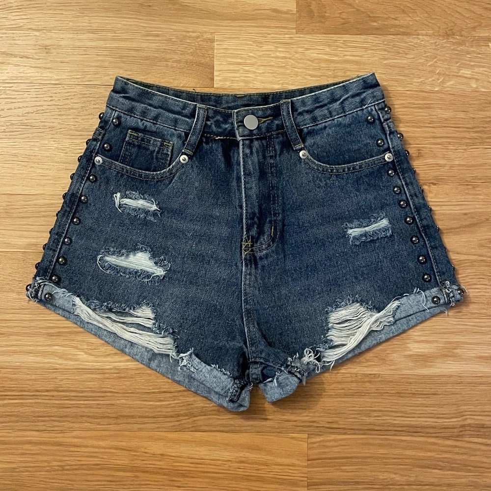 HME Jeans Cut-Off Distressed Denim Jean Shorts Size S